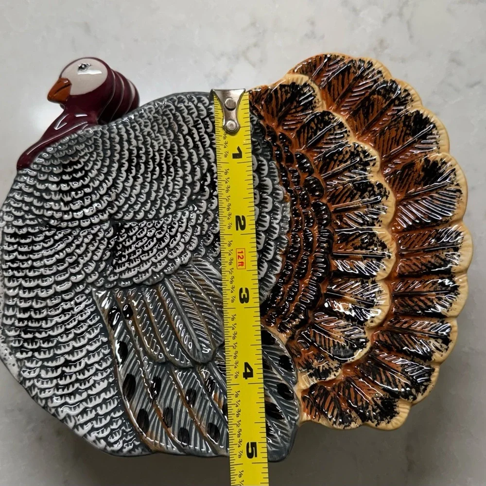 Vintage Decorative Thanksgiving Turkey Plates Set - Multicolor - Picture 3 of 8